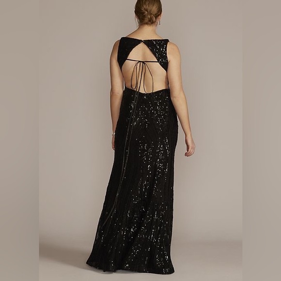 GALINA SIGNATURE patterned stretch sequin mermaid gown- great for prom! - Picture 2 of 3